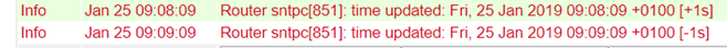 SNTP Client Log