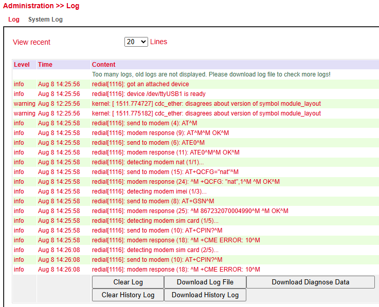 Log Overview