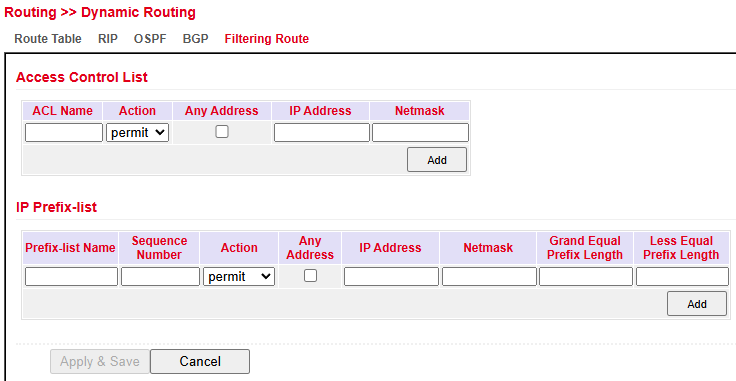 Filtering Routes