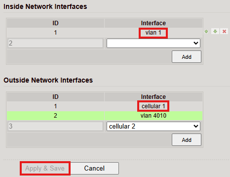 SNAT Interfaces