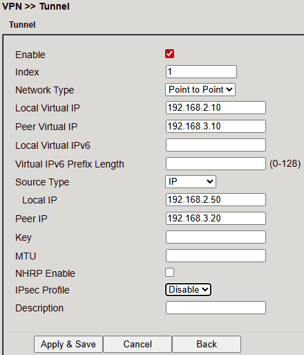 Tunnel Config