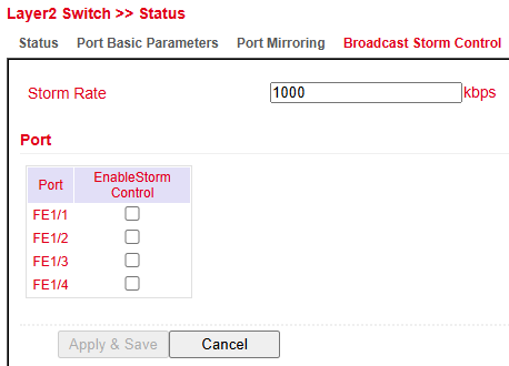 Broadcast Storm Control