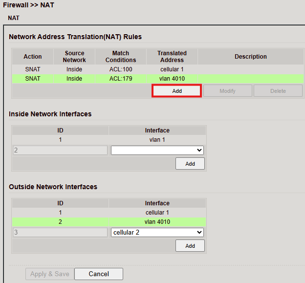 Add NAT Rule