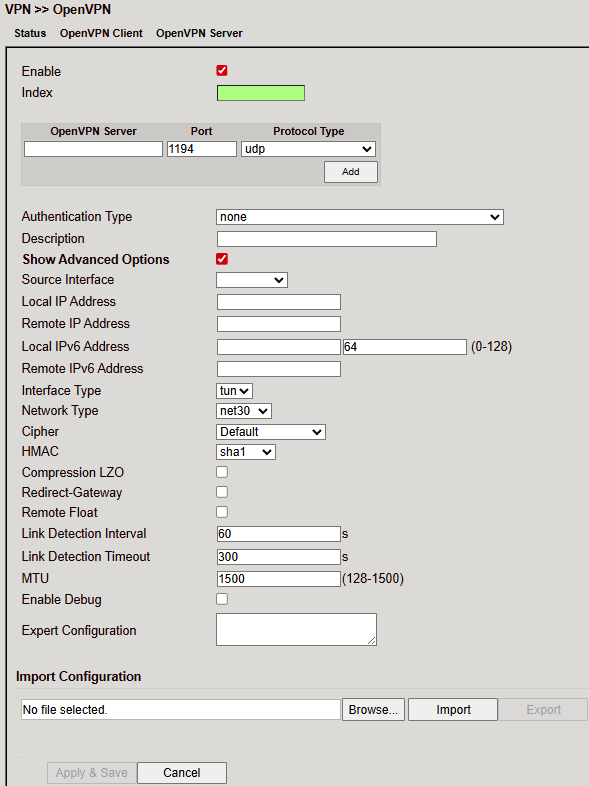 OpenVPN Client Advanced