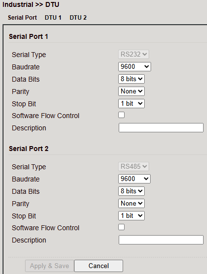 Serial Port Config